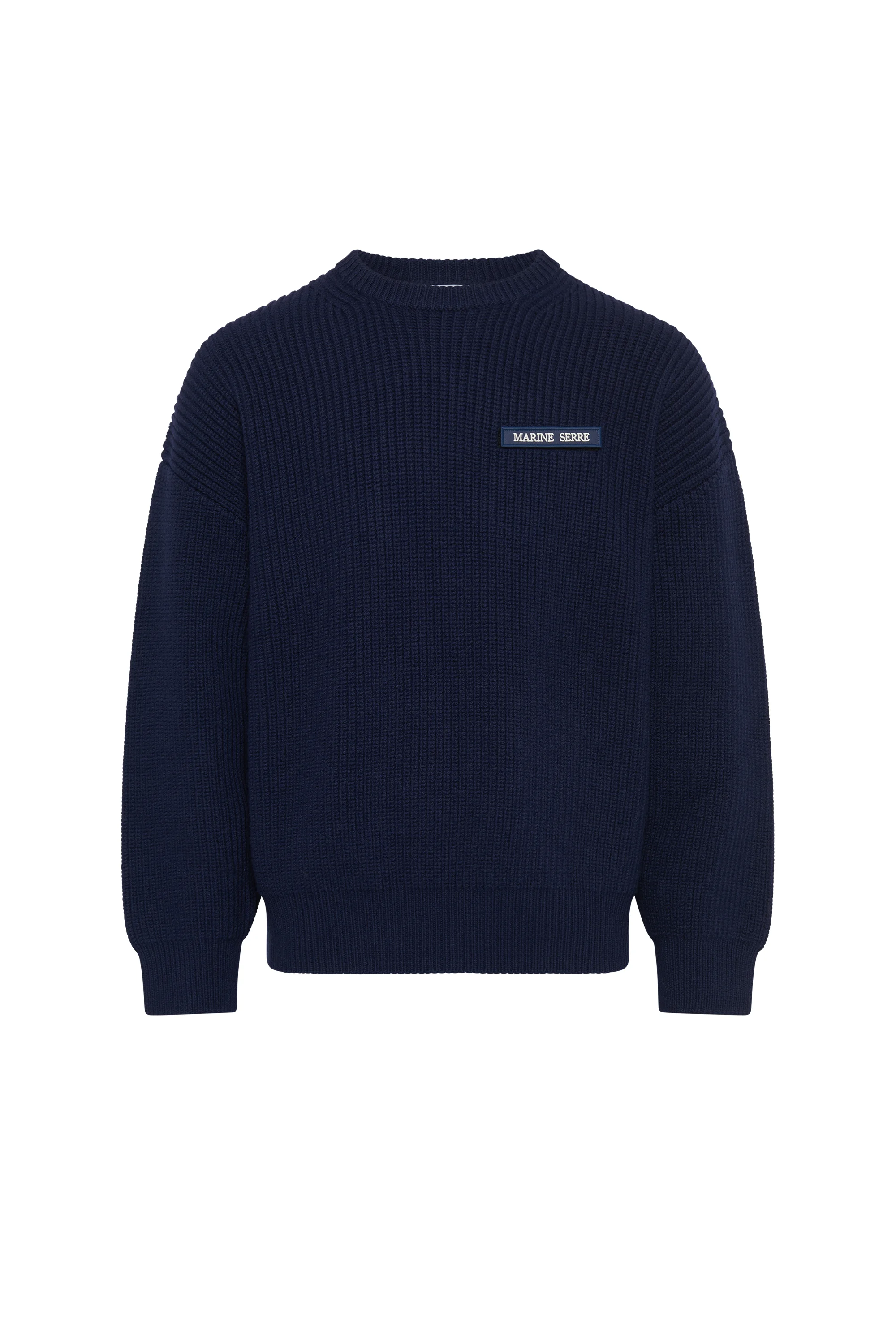 Ms Half Cardigan Knit Crewneck Sweater - 1