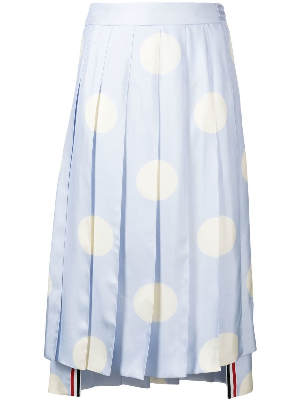polka-dot print pleated silk skirt - 1