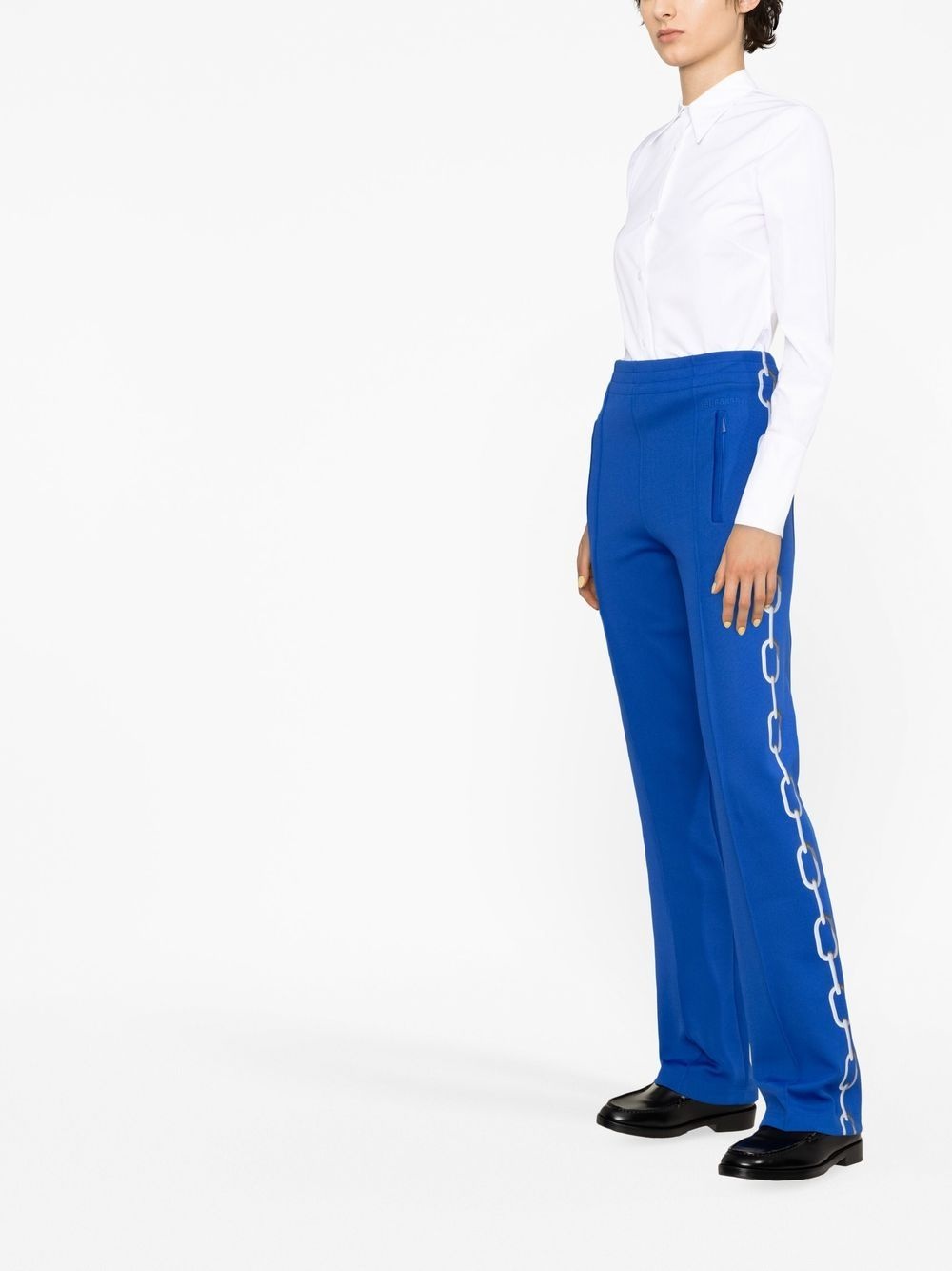 chain-print straight trousers - 3