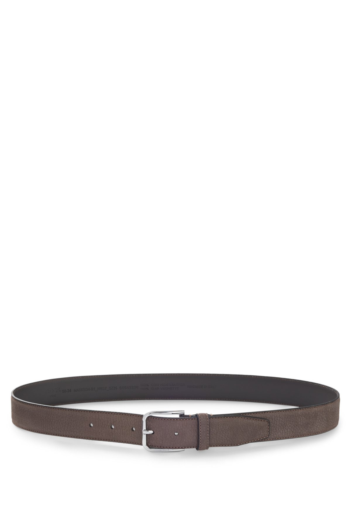 ITALIAN-NUBUCK BELT WITH POLISHED PIN BUCKLE - 4
