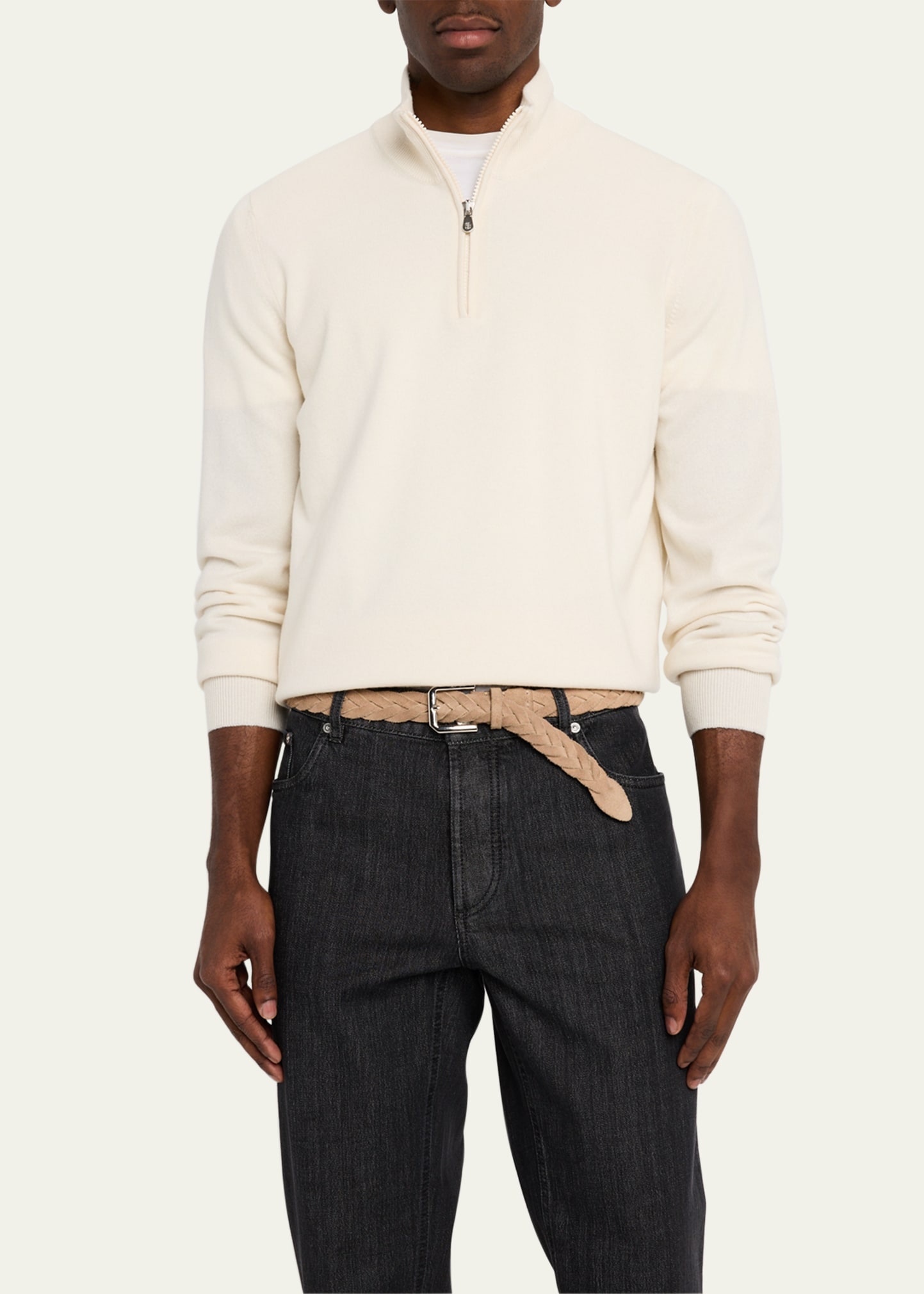 Men's Cashmere Half-Zip Sweater - 4