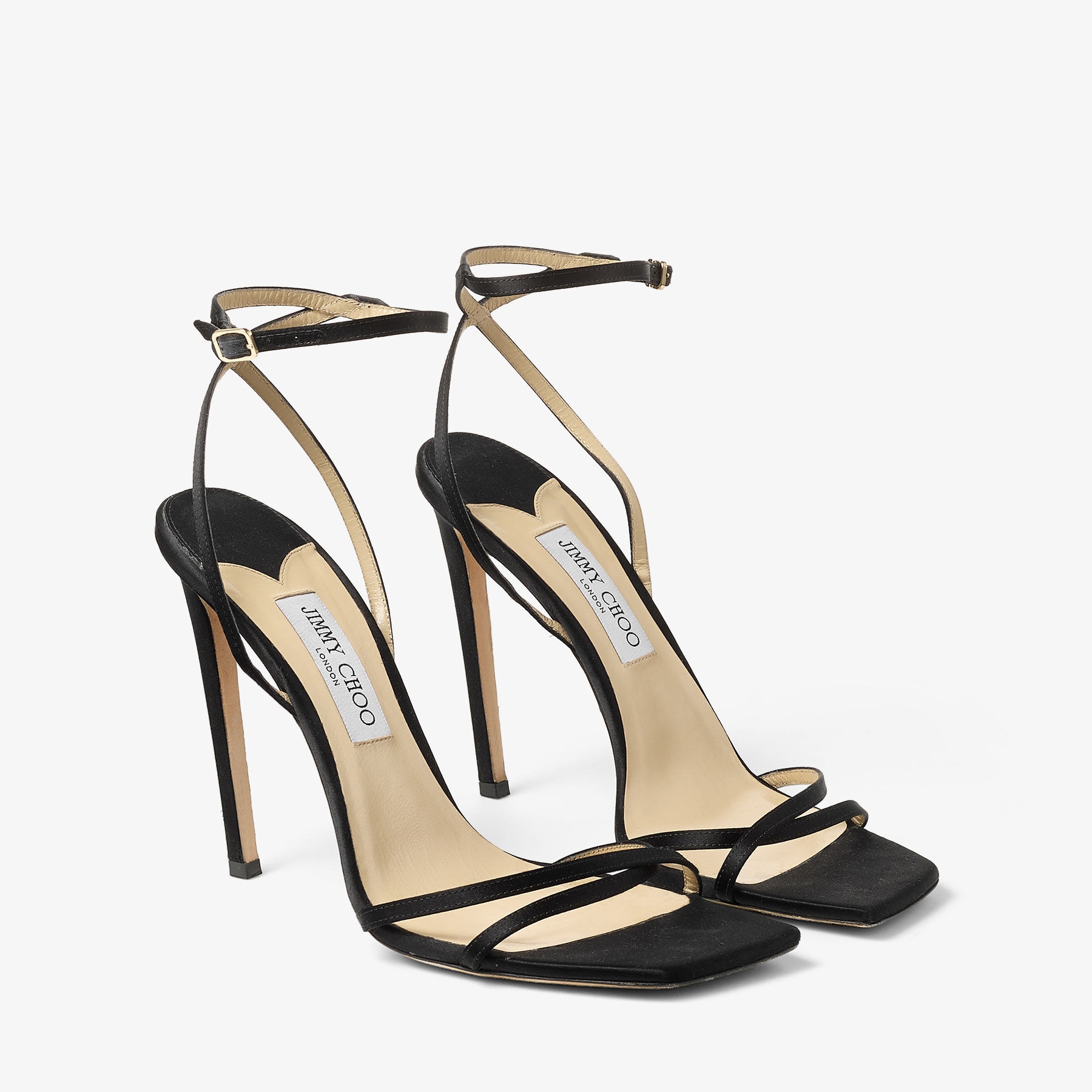 Metz 100
Black Satin Sandal - 2