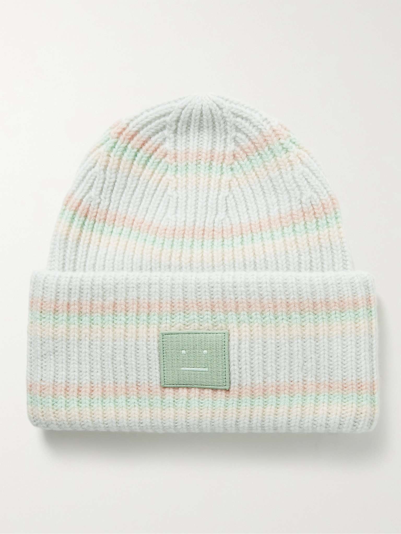 Logo-Appliquéd Striped Ribbed Wool Beanie - 1