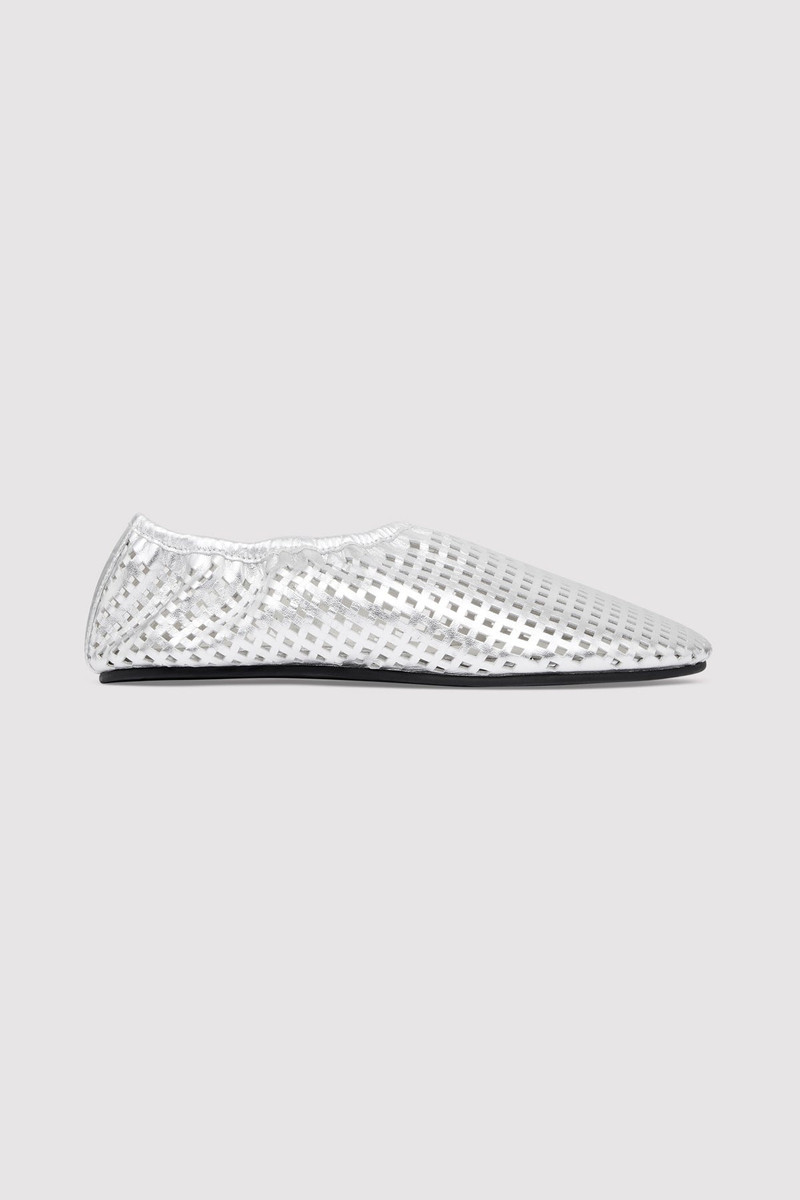 Perforated Ballet Flat - Silver 1
