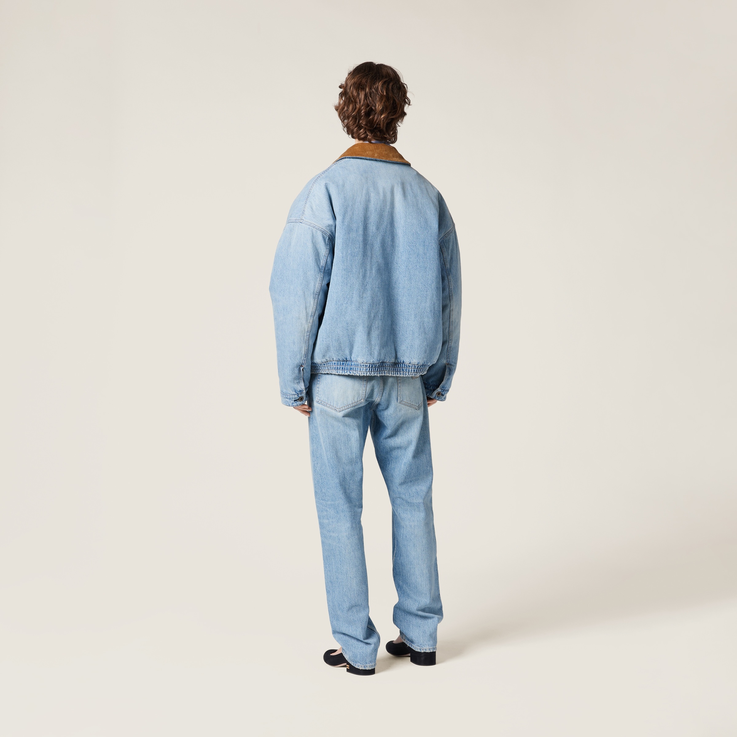 Denim jacket with velvet collar - 3