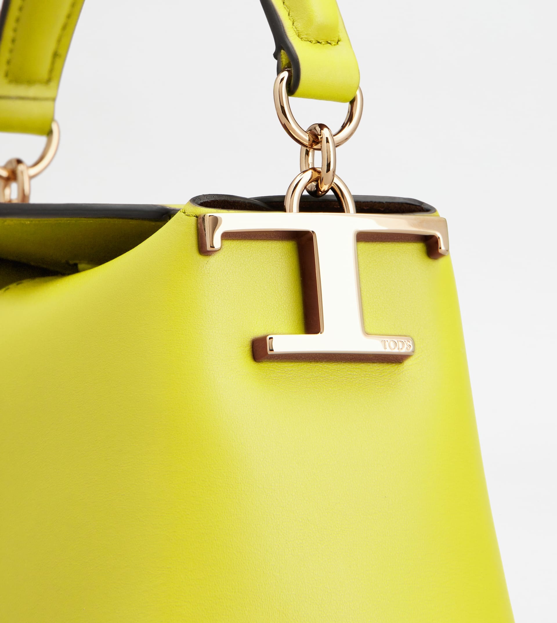 TOD'S T CASE TOTE MESSENGER BAG IN LEATHER MICRO - YELLOW - 7