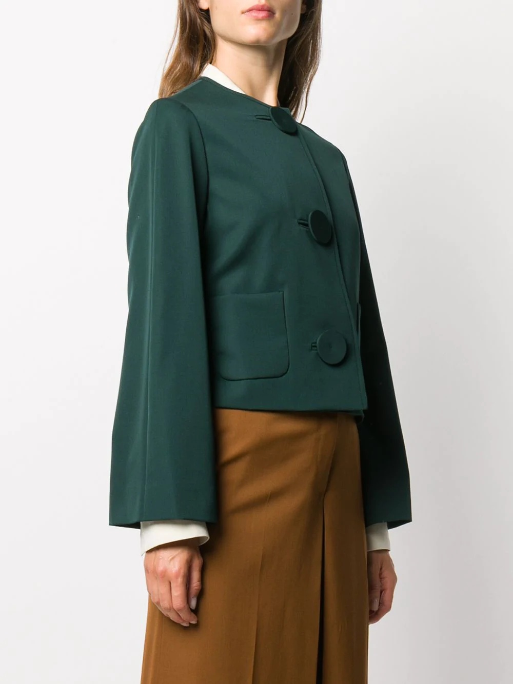 cropped bell sleeve jacket - 3