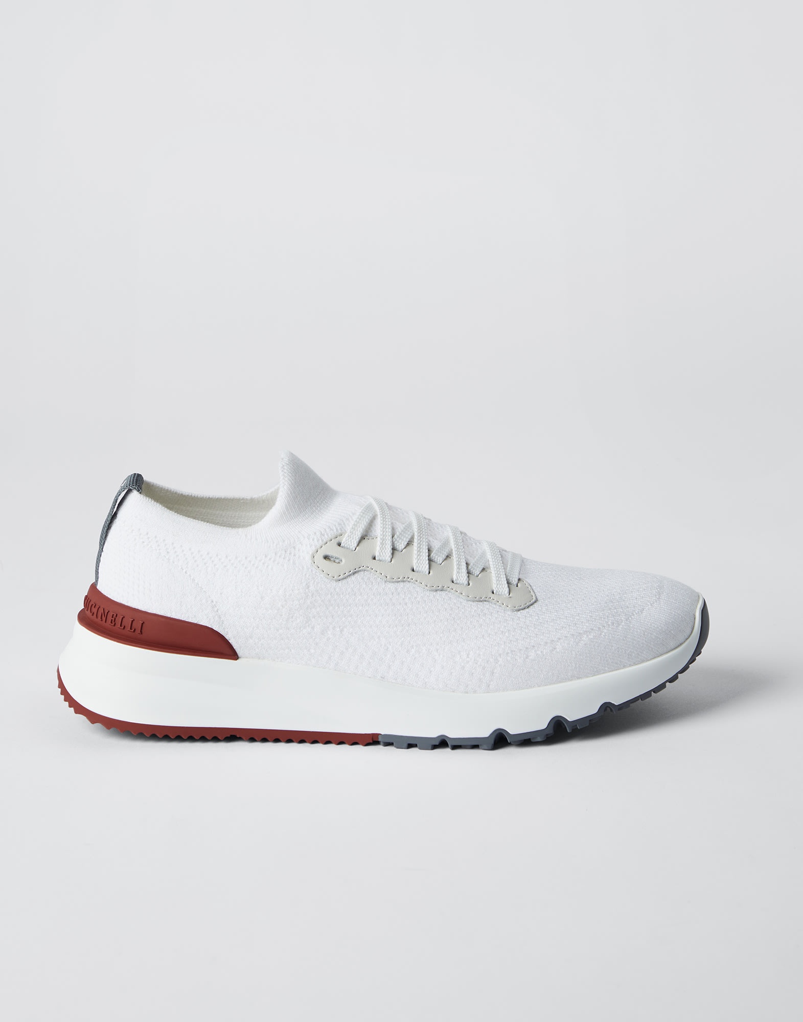 Cotton knit and semi-polished calfskin runners - 5