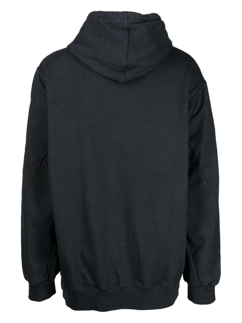 doublet logo-patch cotton hoodie outlook