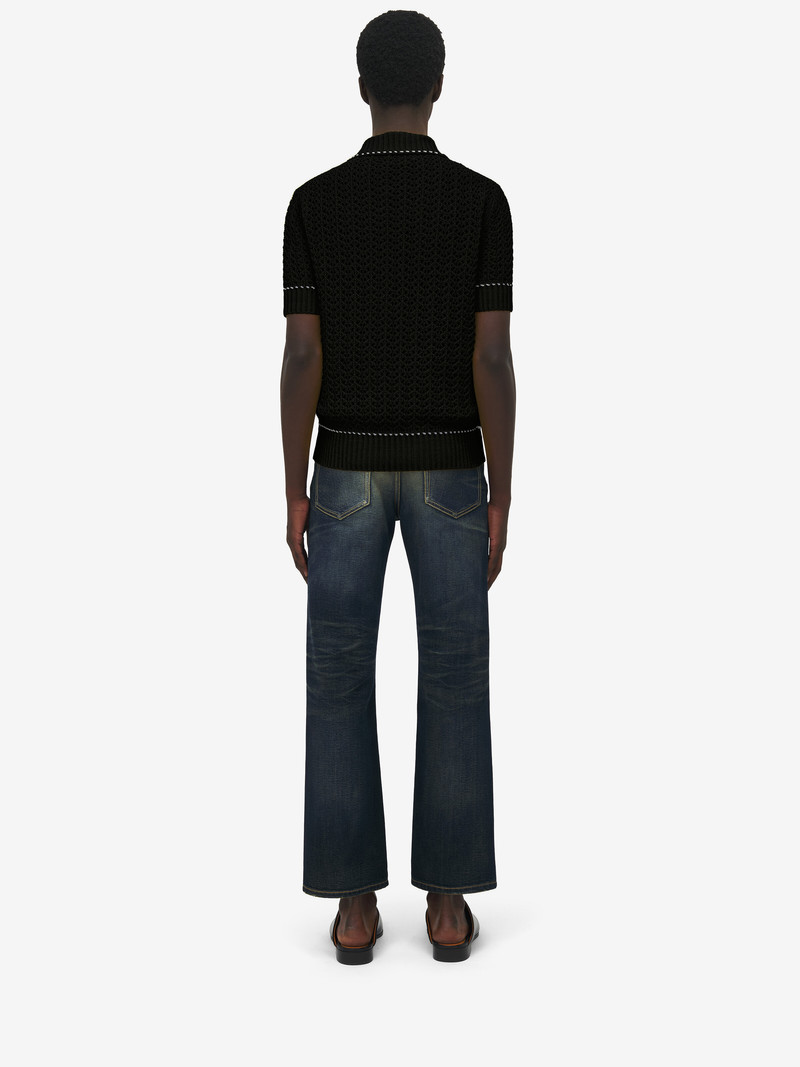 Crochet Stitch Polo Shirt 5