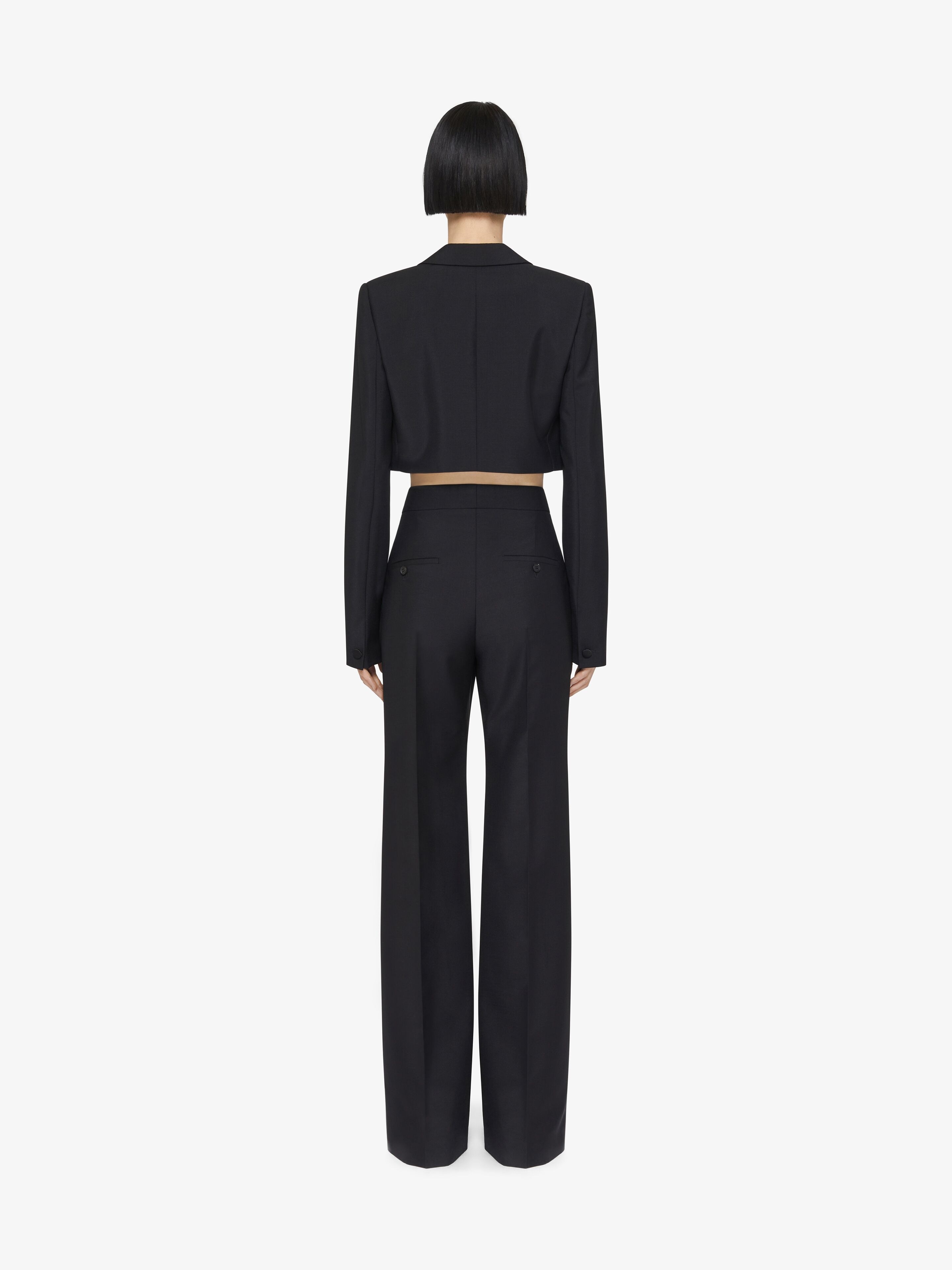 FLARE TAILORED PANTS IN WOOL AND MOHAIR - 4