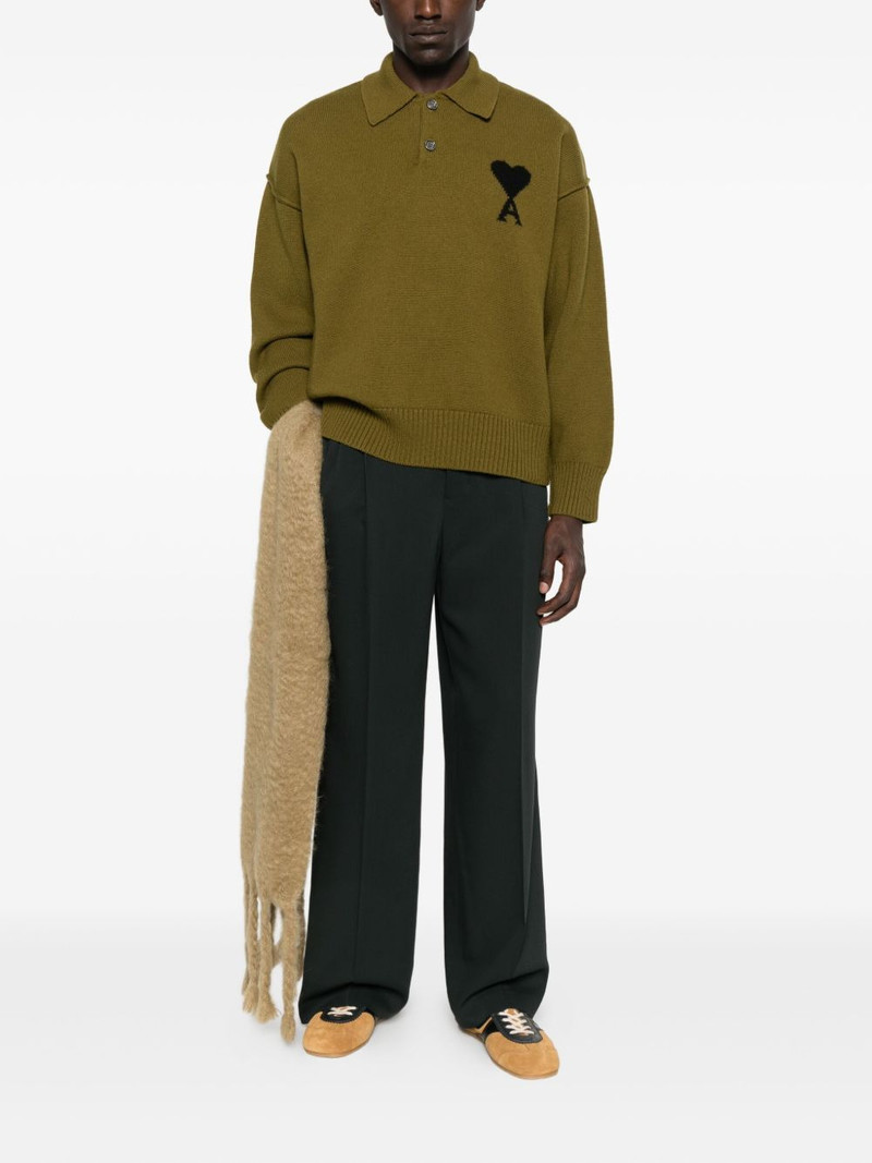 AMI Paris Ami De Coeur wool polo shirt outlook