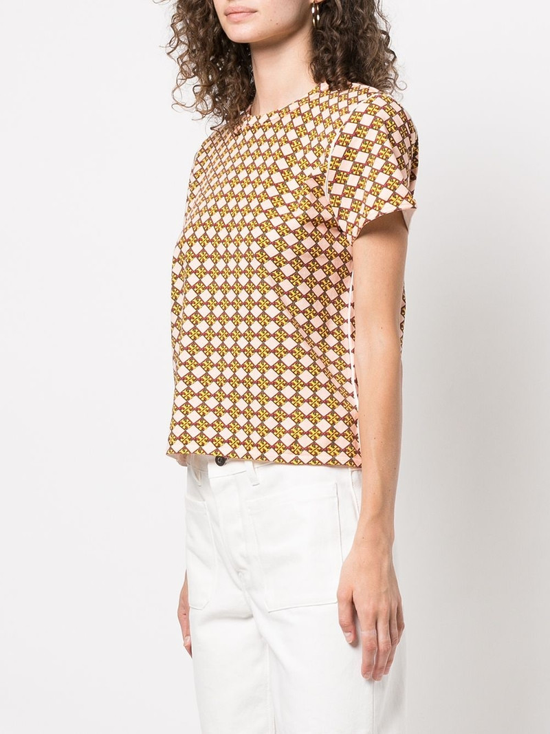 logo-check cotton T-shirt 3