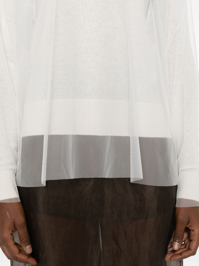 sheer-panel sweater 5