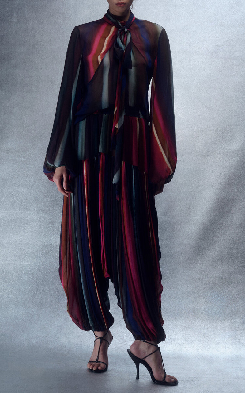 CHRISTOPHER JOHN ROGERS Louie Stripe Balloon Pants black outlook