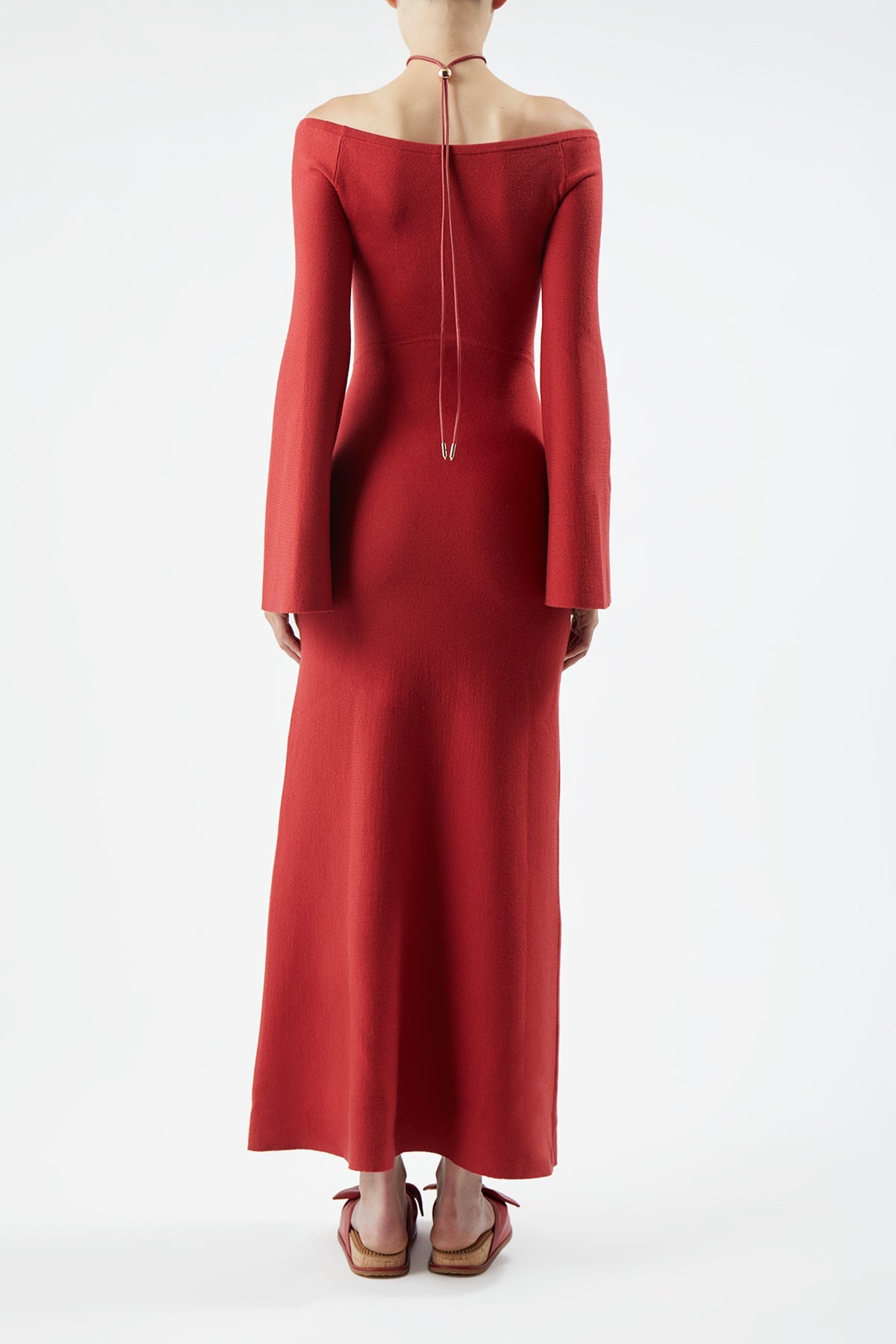 Shar Knit Dress in Red Merino Wool Cashmere - 5