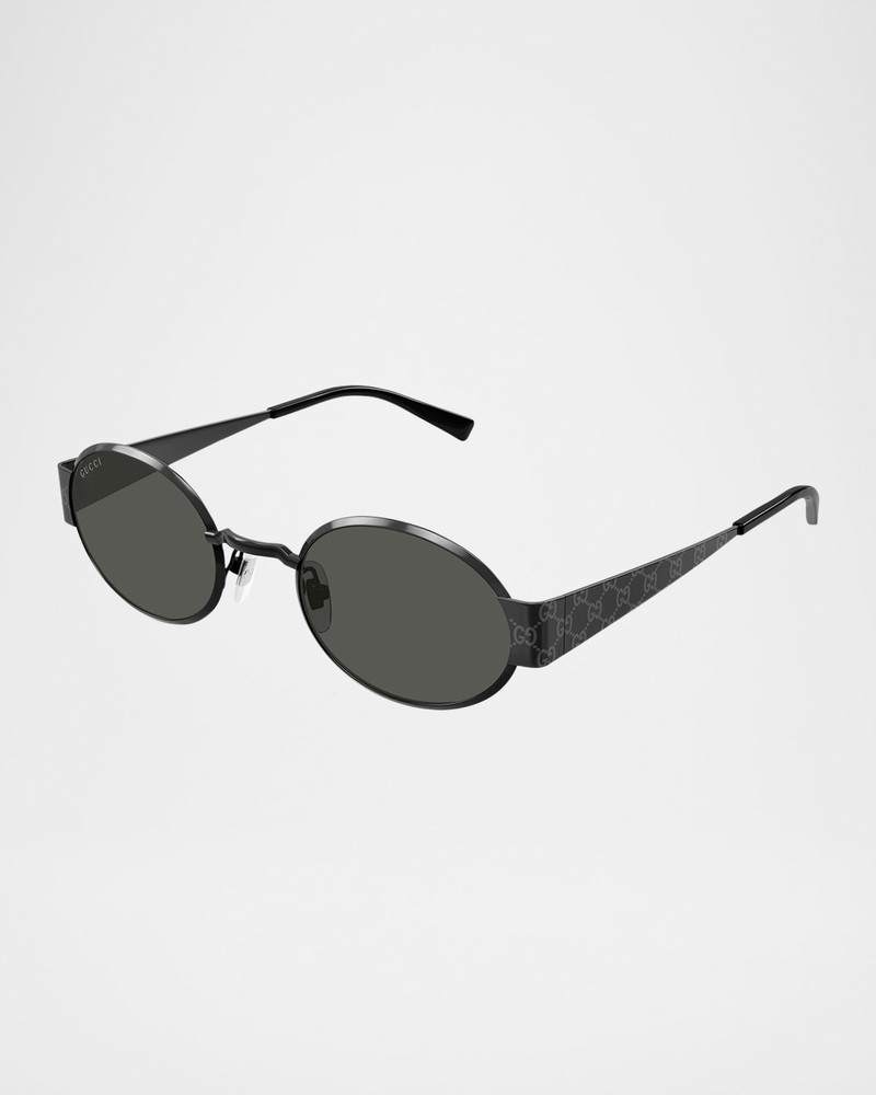 GUCCI Men's GG1854SM Metal Oval Sunglasses outlook