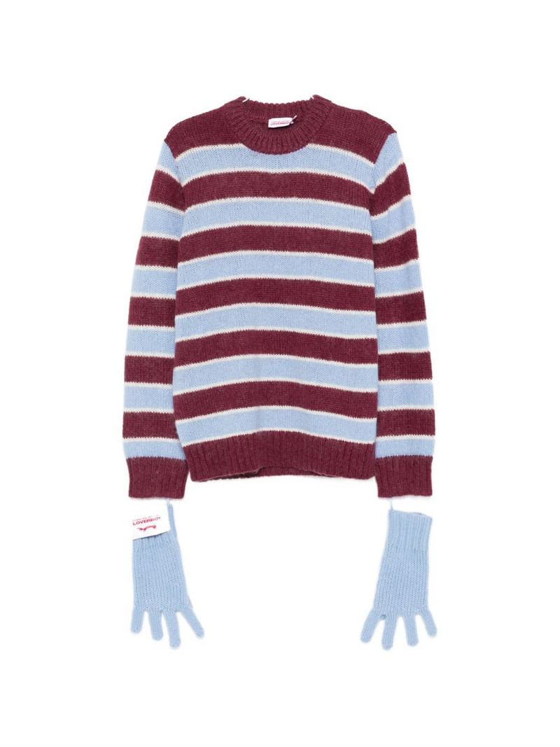 CHARLES JEFFREY LOVERBOY striped gloves sweater outlook