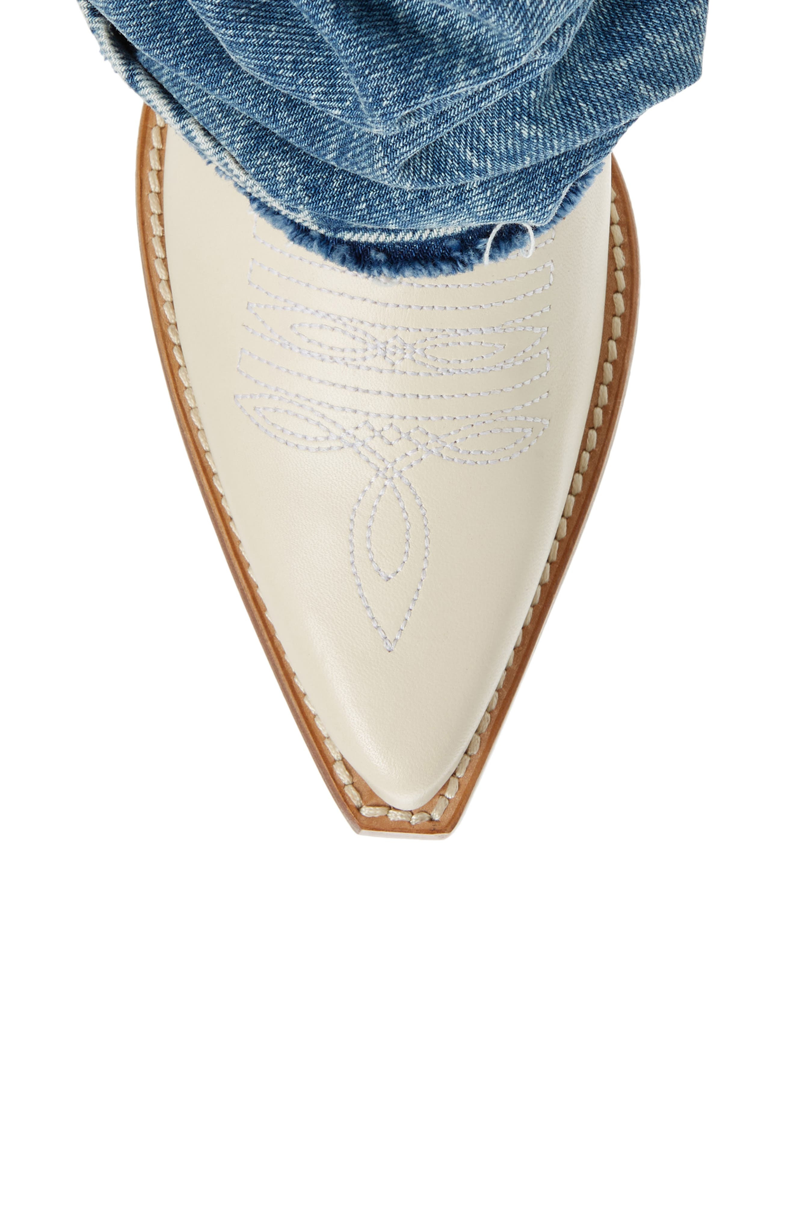 Denim Sleeve Western Boot - 5