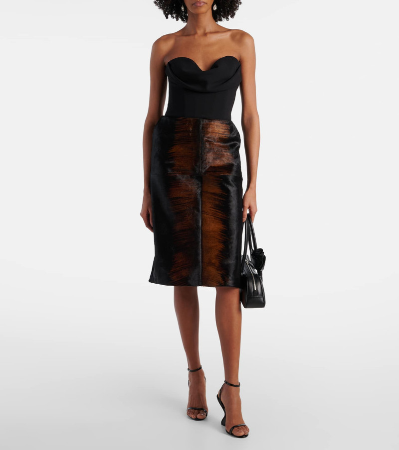 MAGDA BUTRYM Printed calf hair pencil skirt outlook