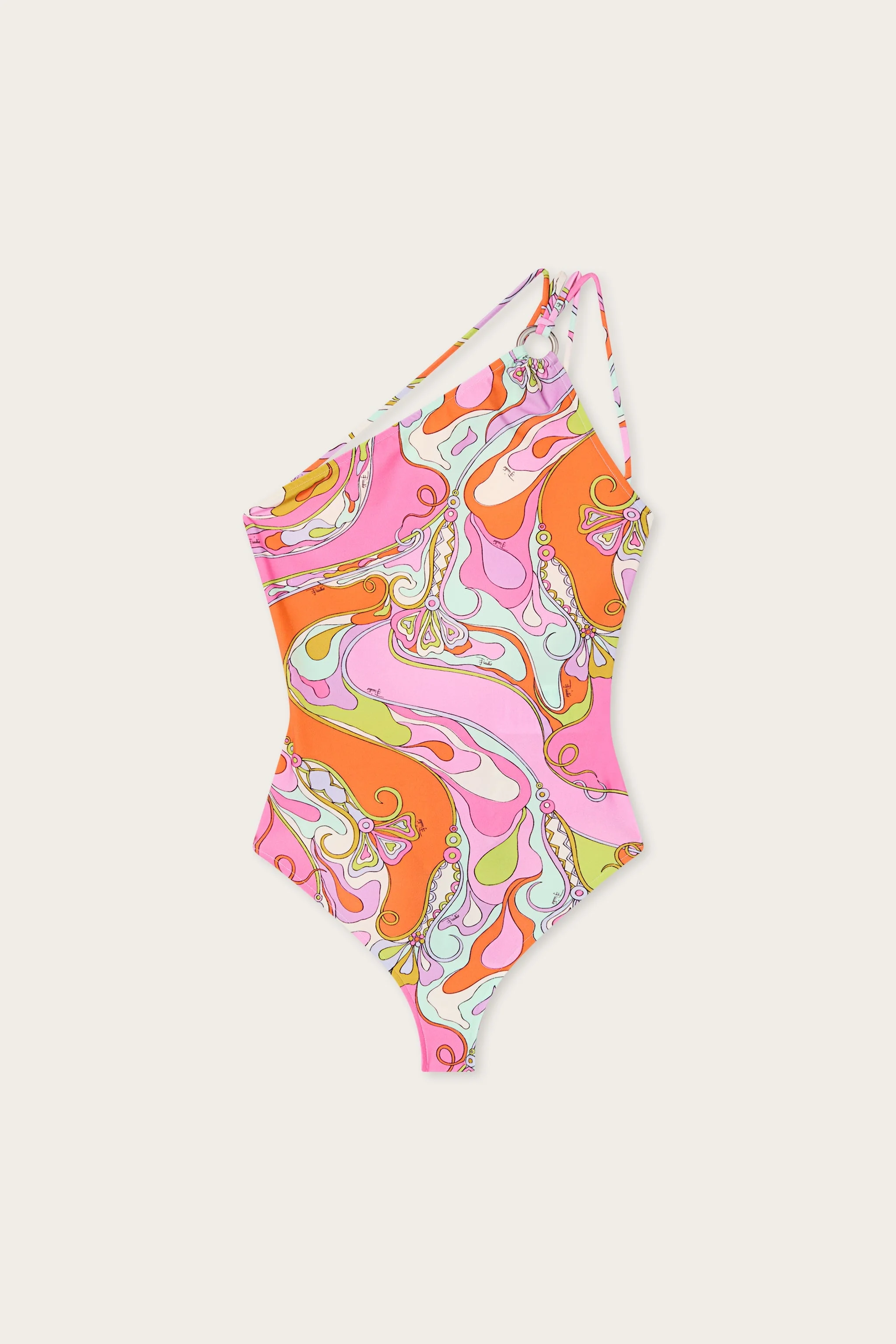 ORCHIDEE PRINT ONE-SHOULDER SWIMSUIT - 1