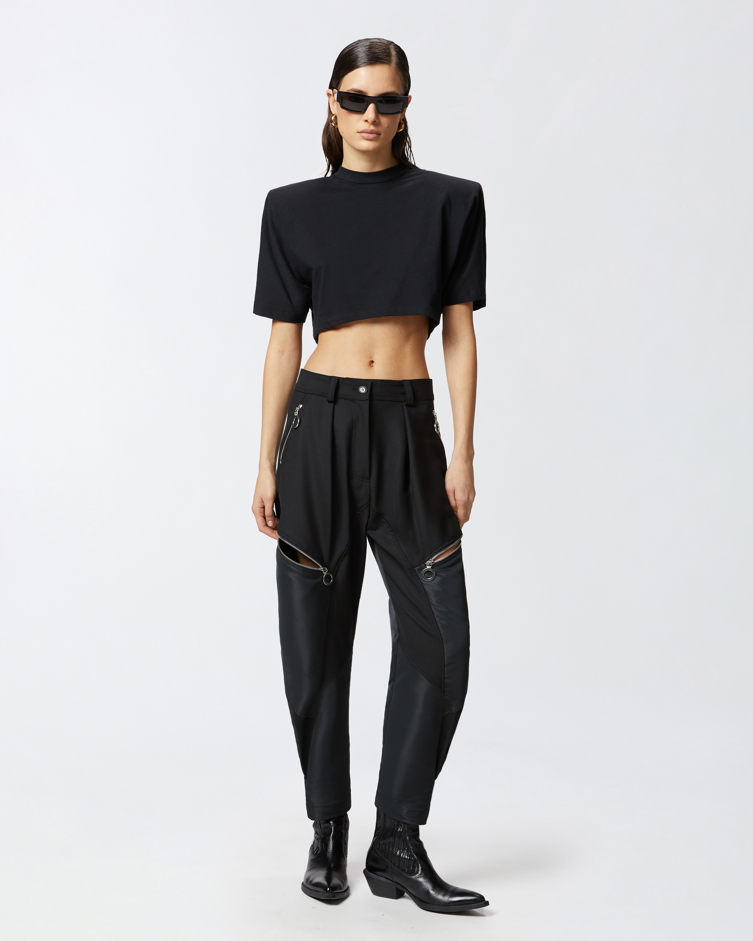 P-PANTS TROUSERS IN TECHNICAL FABRIC WITH ZIP - 2