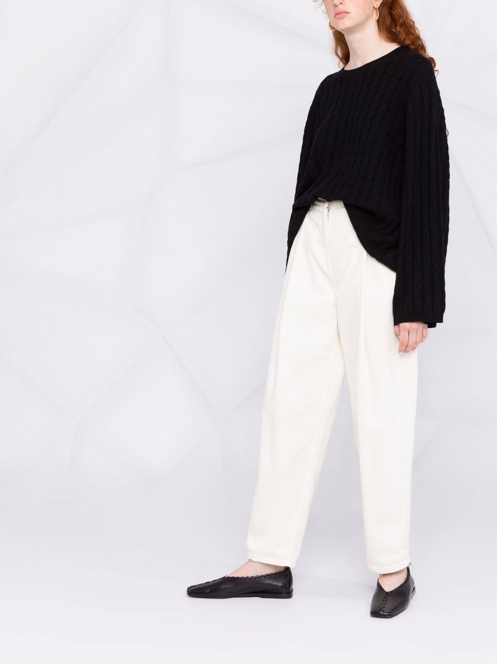 cable knit cashmere jumper - 4