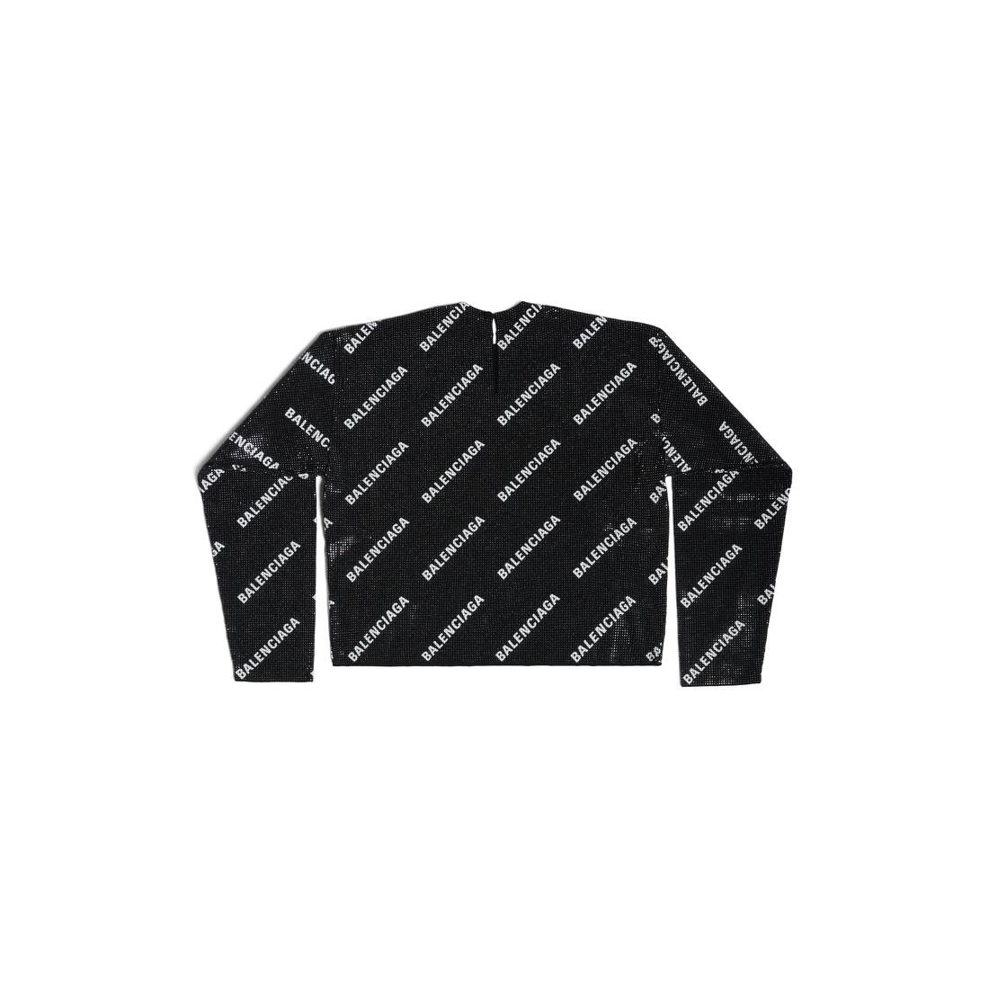 Women's Allover Logo Strass Sweater  in Black - 2