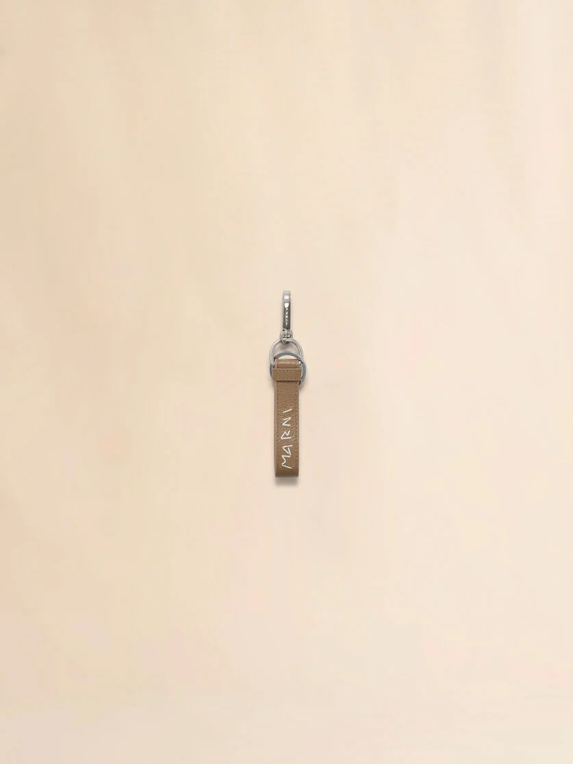 BROWN LEATHER KEYRING WITH MARNI MENDING - 1