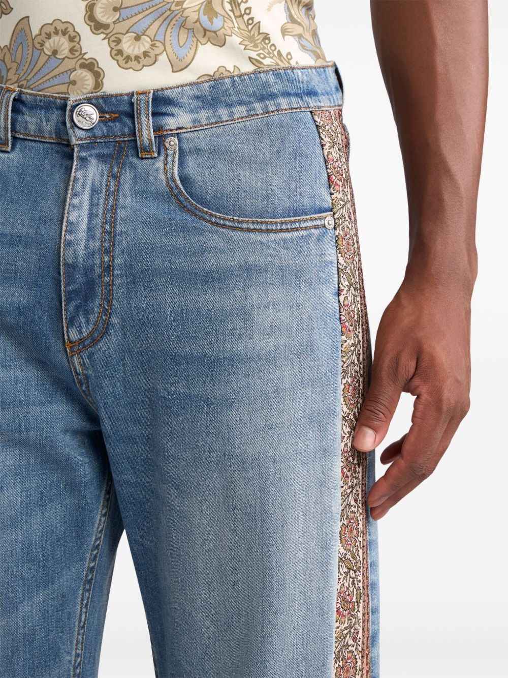 panelled jeans - 5