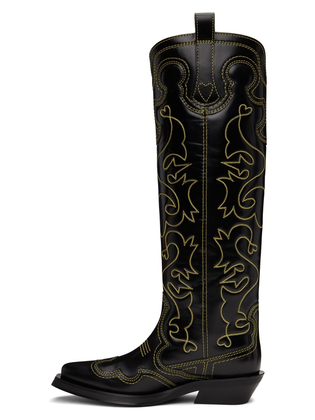 Black & Yellow Western Tall Boots - 3