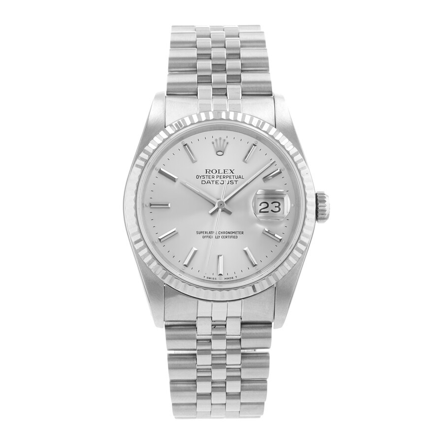 Pre-owned Rolex Datejust 36 Automatic Silver Dial Men's Watch 16234 SSJ - 2