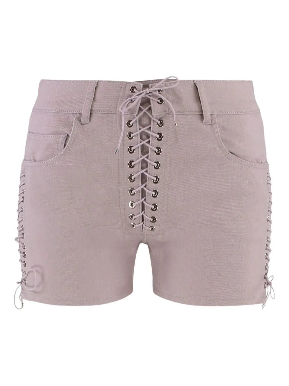 lace-up cotton shorts - 1