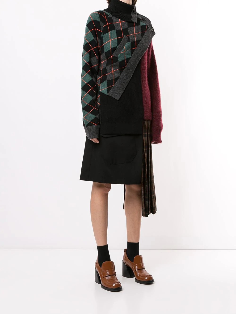 asymmetric colour block jumper - 3