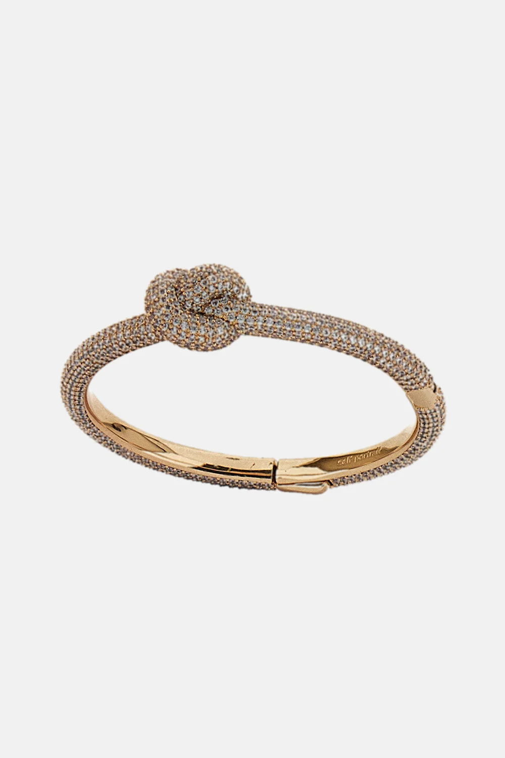 HARD-CLASP BRACELET WITH CRYSTALS AND KNOT - 1