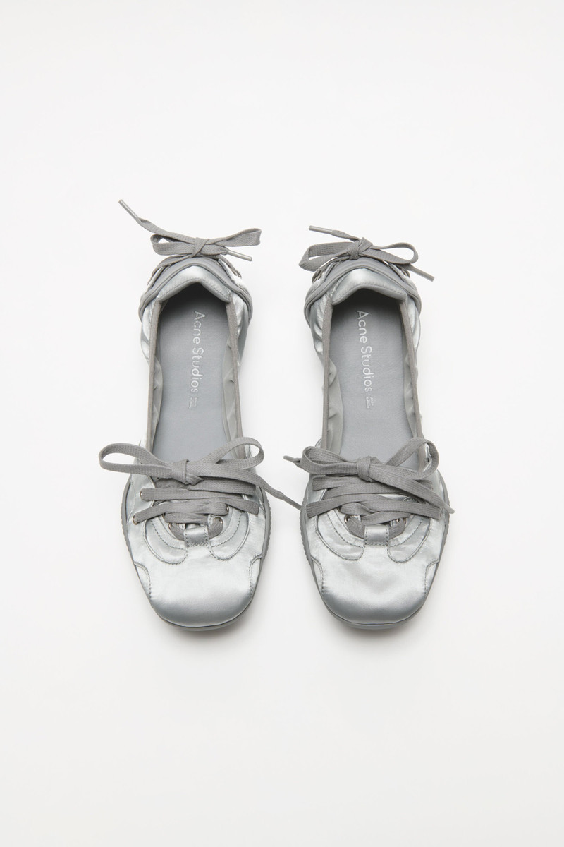Acne Studios Lace-up satin shoes - Light grey outlook