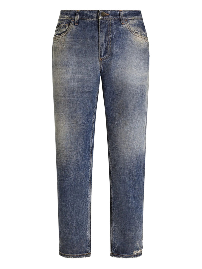 Dolce & Gabbana Faded-effect Logo-plaque Jeans 1