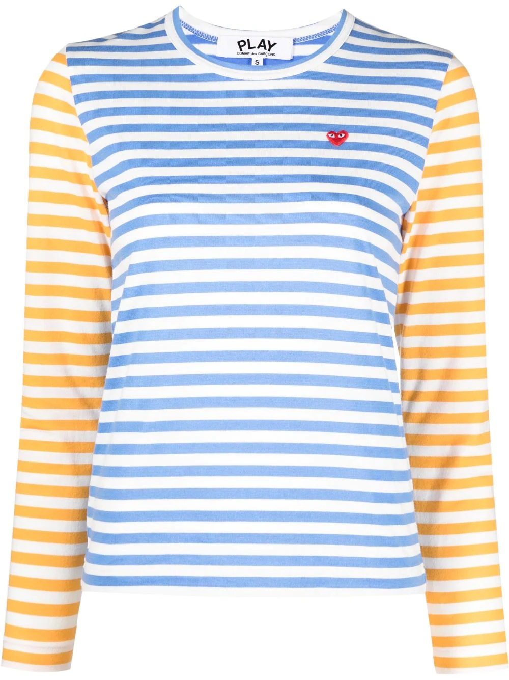 logo-patch striped T-shirt - 1