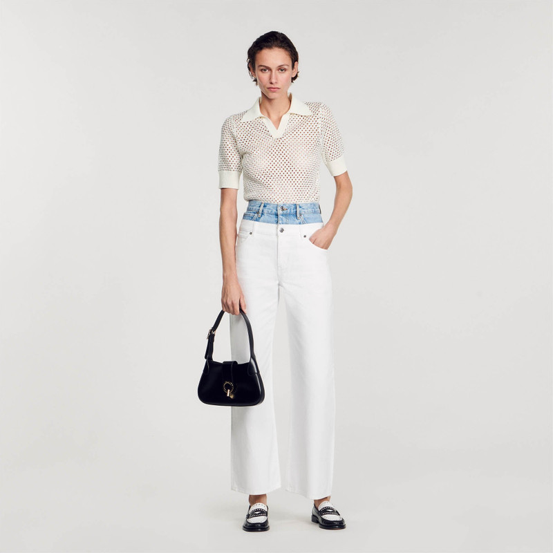 Sandro TWO-TONE DOUBLE-WAISTBAND JEANS outlook