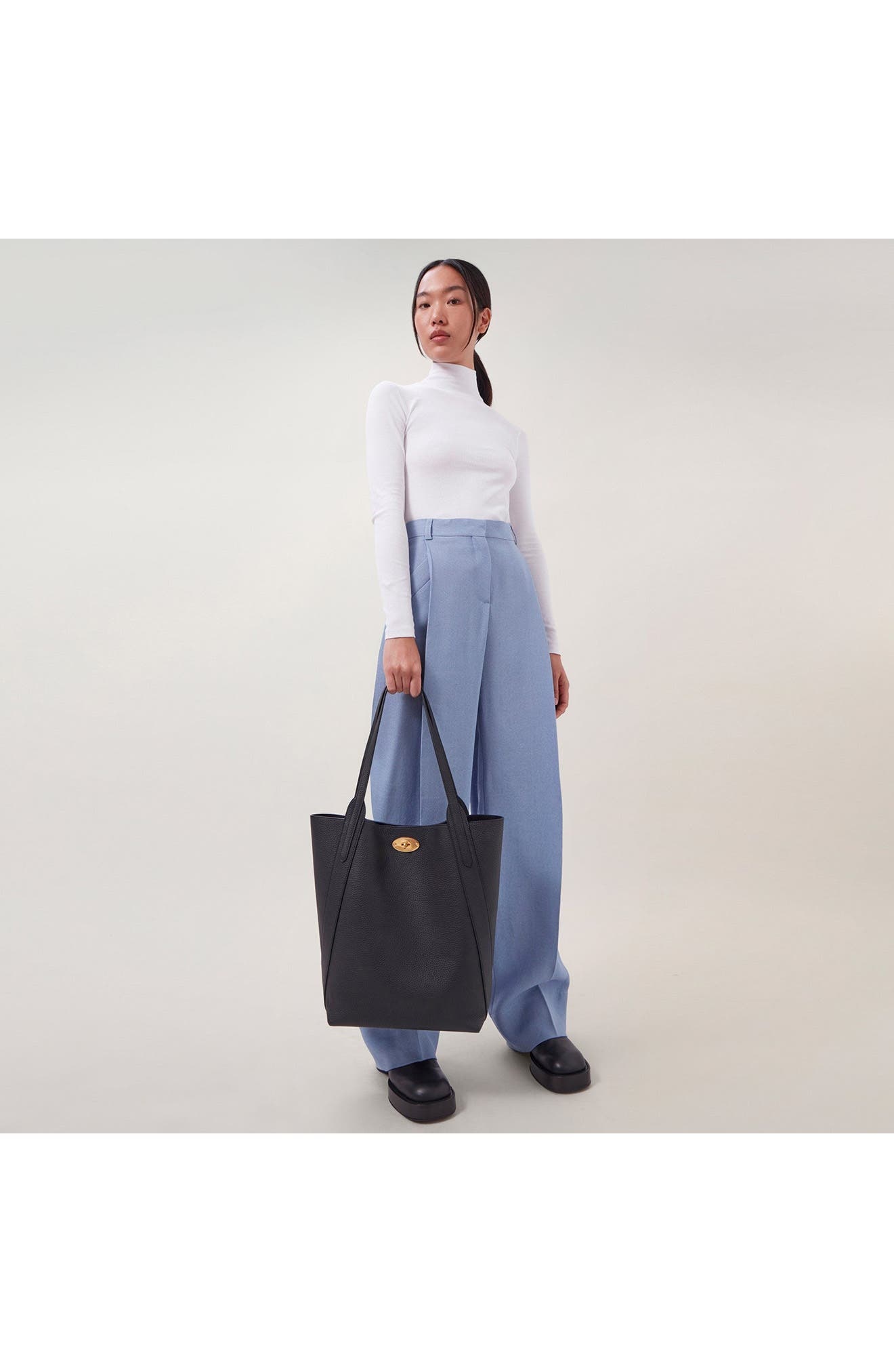 Mulberry Bayswater Heavy Grain Leather North/South Tote in Black at Nordstrom - 6