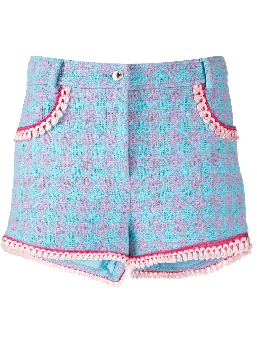 houndstooth-print short shorts - 1