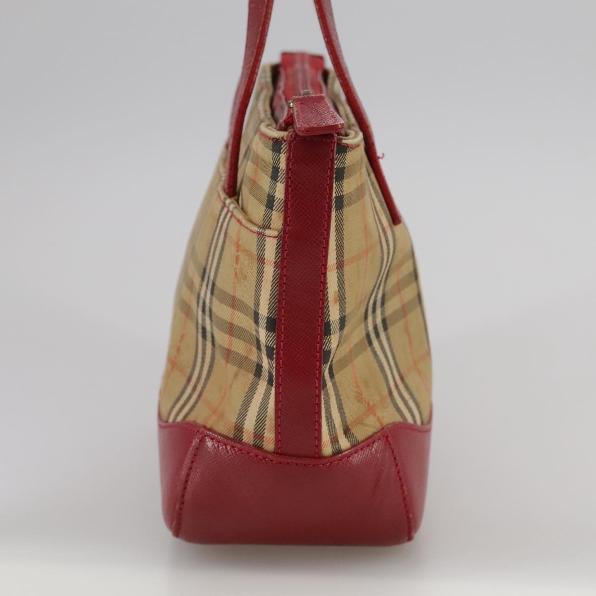 Burberry Nova Check Hand Bag Canvas Beige Red - 3