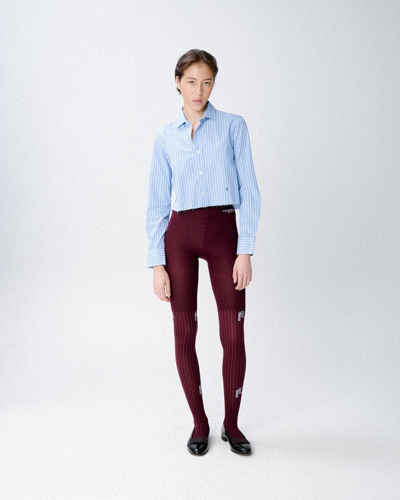 Hommegirls Classic Stripe Cropped Shirt in Blue White Stripe at Nordstrom - 2