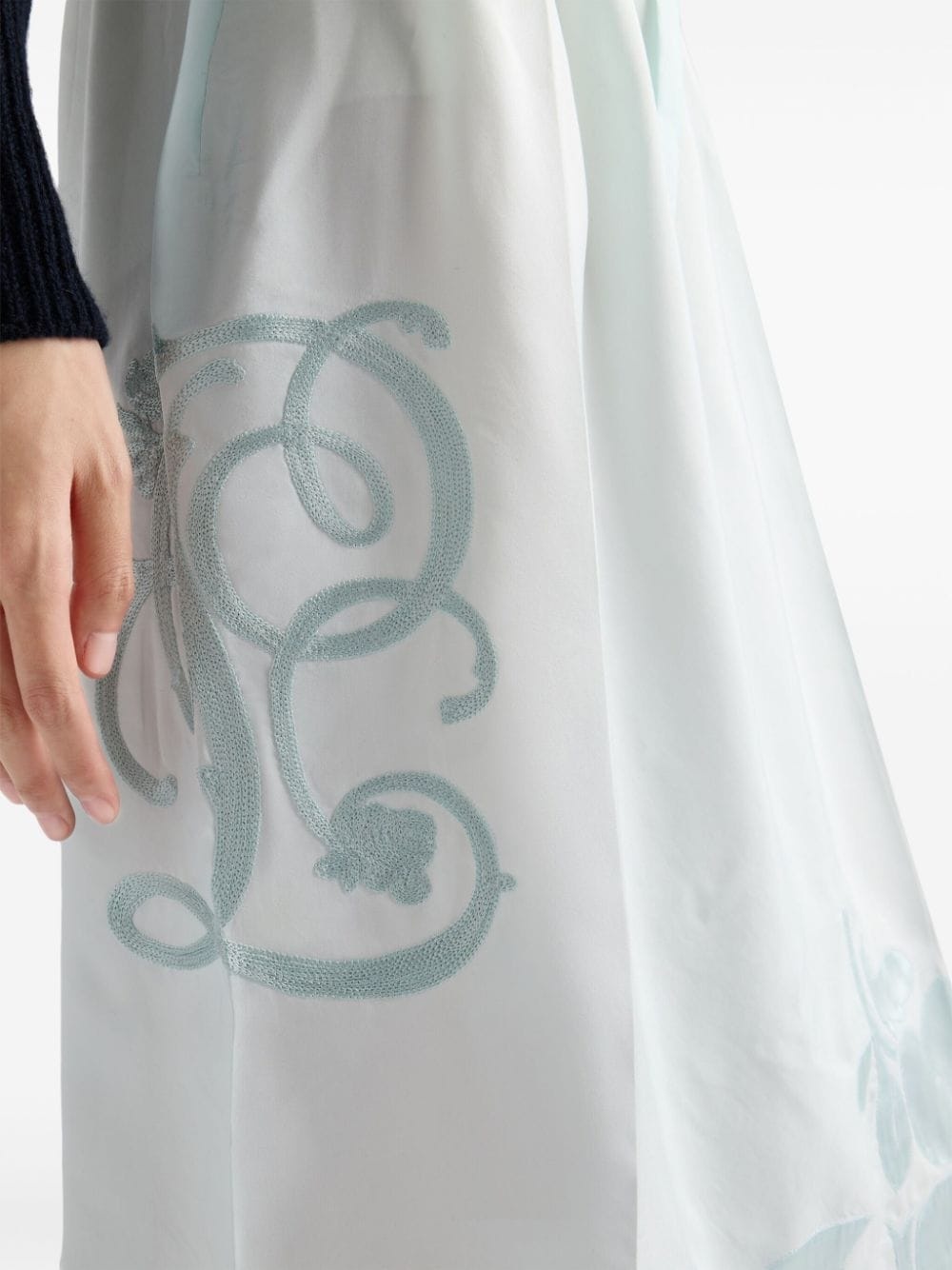 embroidered silk skirt - 6