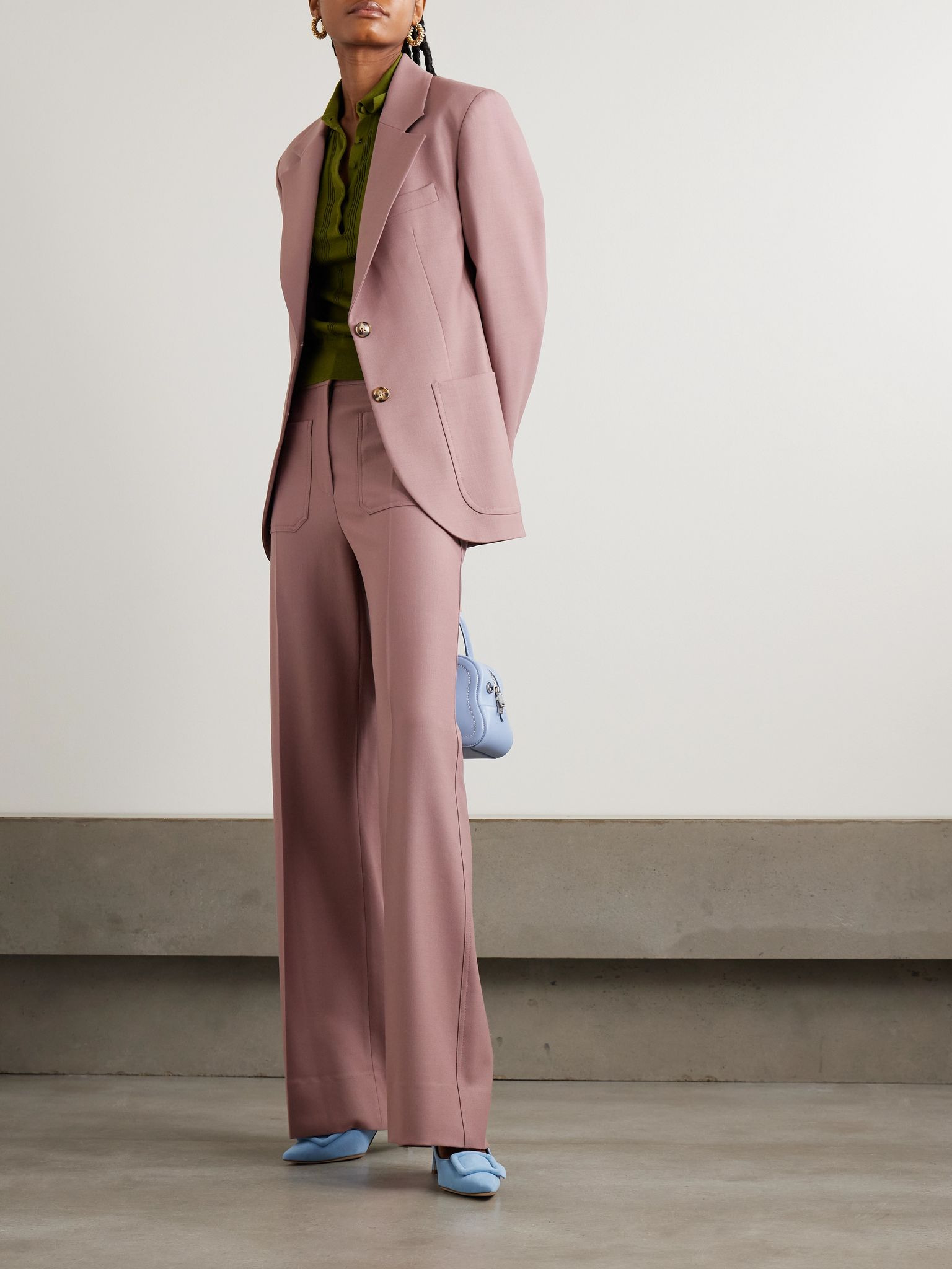 Alina twill wide-leg pants Lilac - 2
