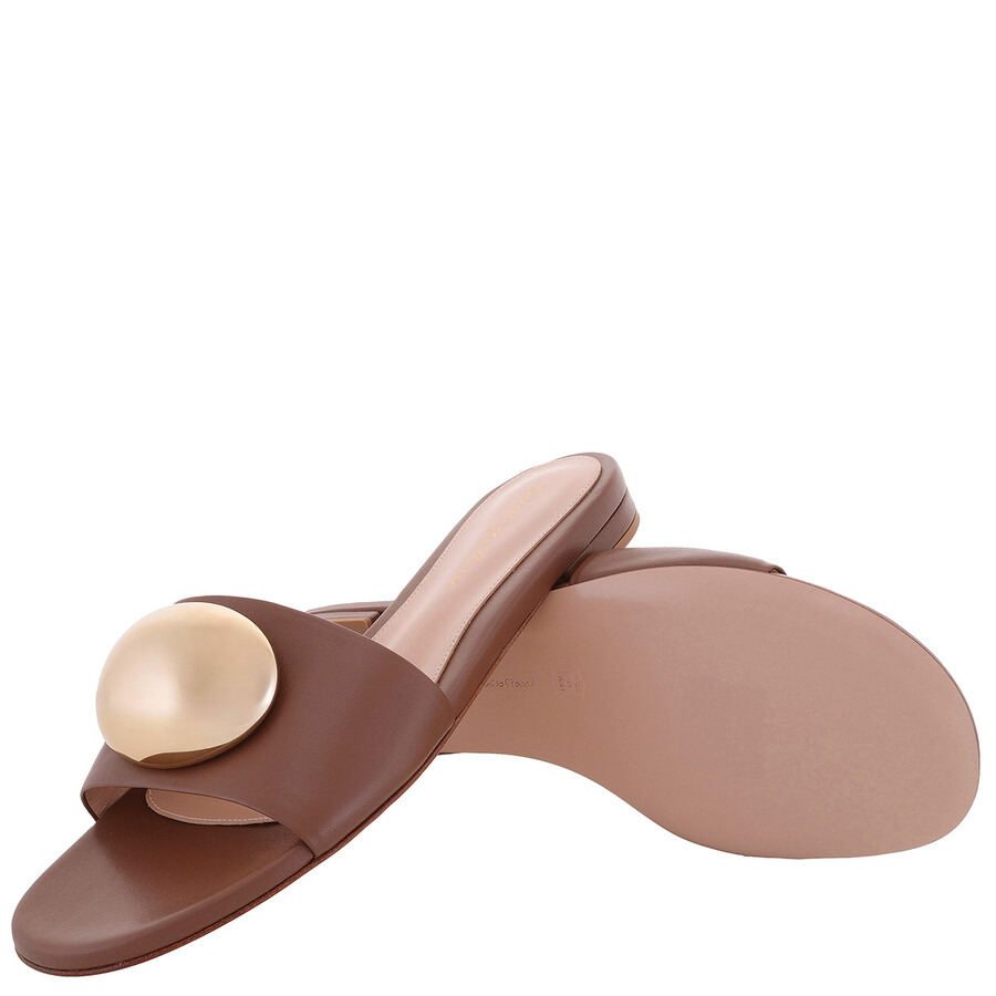 Gianvito Rossi Cuoio Embellished Leather Slides - 2