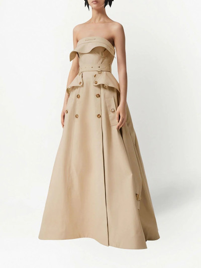 Burberry gabardine belted trench gown outlook