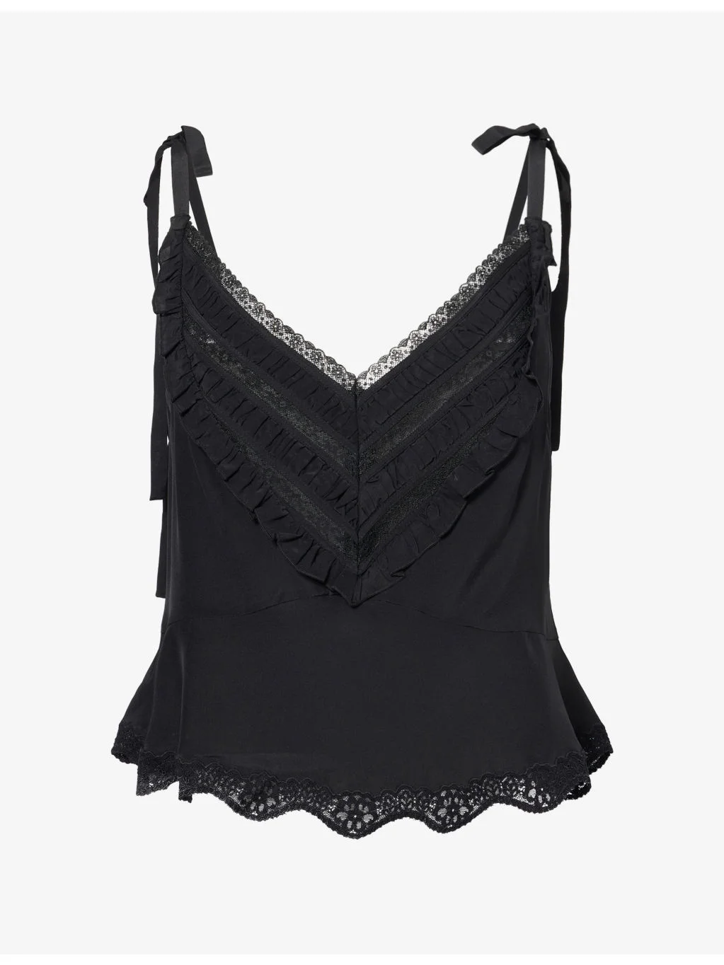 Caroline Lace-Trim Silk Top - 1