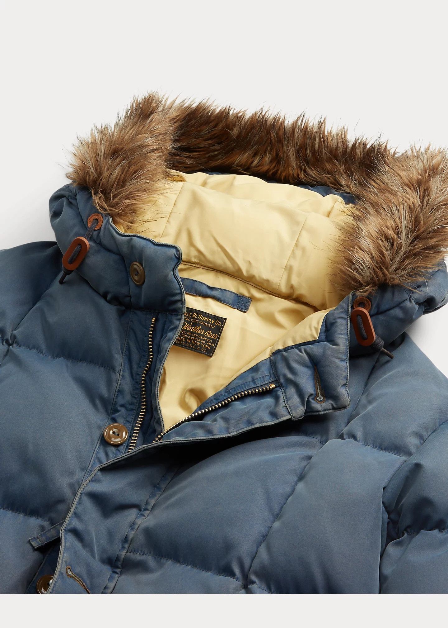 RRL by Ralph Lauren Faux-Fur-Trim Quilted Jacket | REVERSIBLE