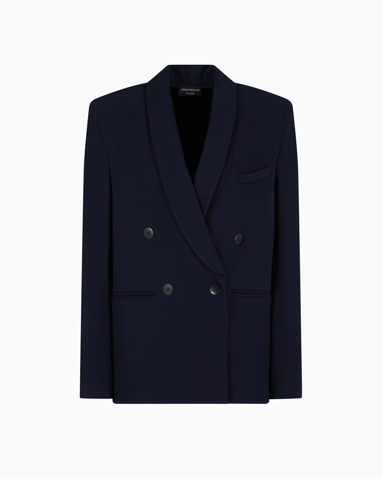 ICON COMPACT PIQUÉ DOUBLE-BREASTED BLAZER - 1